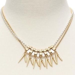 Banana Republic Mixed-Metal Spike Focal Layered Necklace